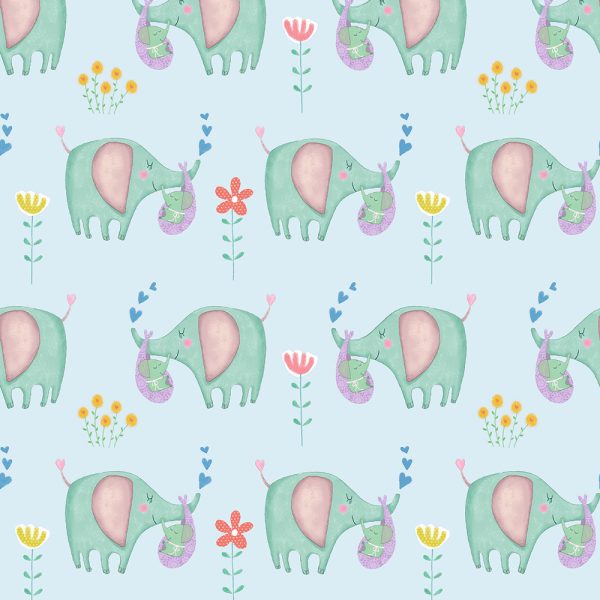 11591B Baby Elephants Blue Baby Love (3045)