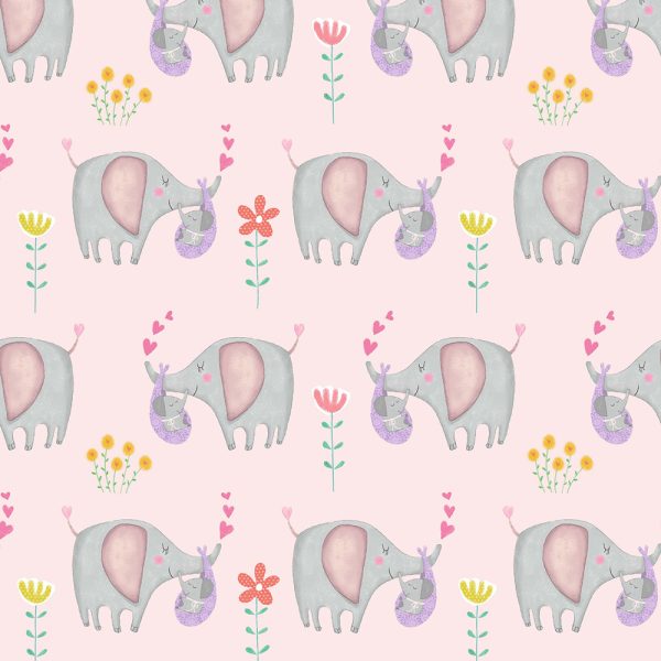 11591P Baby Elephants Pink Baby Love (3045)